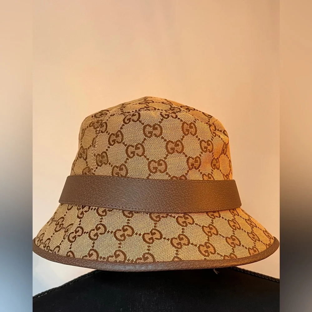 Gucci Tan and Brown Monogram Hat - Picture 3 of 15